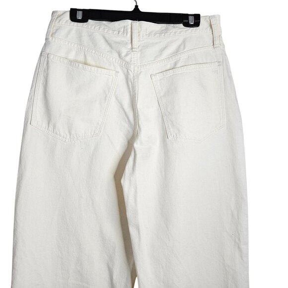 Madewell Womens Baggy Straight Jeans High Waist Size 30 Off-White Button Fly - Picture 4 of 11
